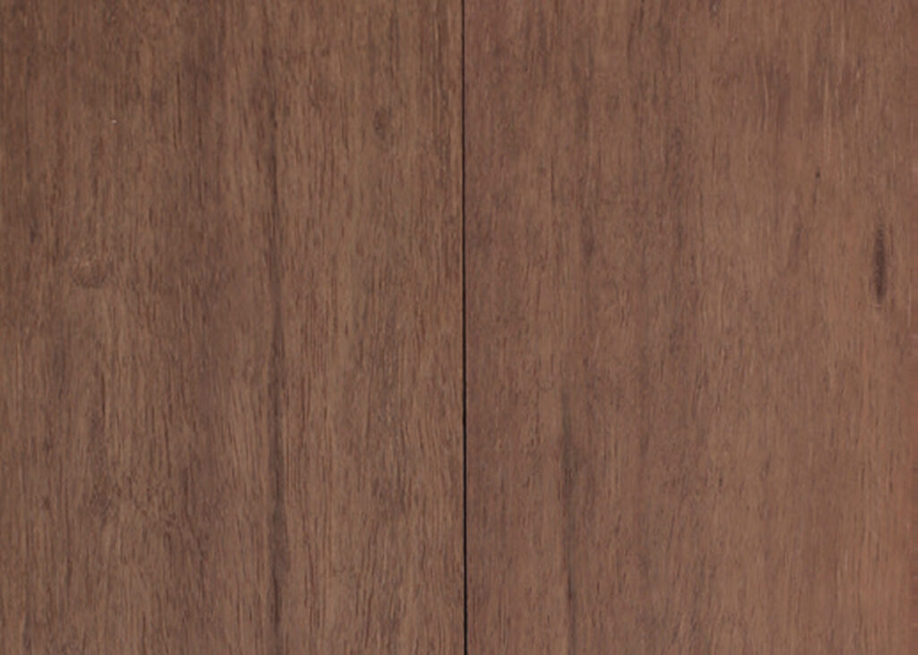 Close-up of two adjacent warm brown wooden panels showing fine grain texture and a thin vertical seam down the center.