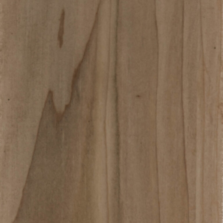 Close-up of a light-brown wooden surface with vertical grain lines, darker streaks, and subtle knots.