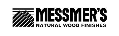 Messmer's Natural Wood Finishes logo with bold uppercase wordmark and stylized wood-grain house icon